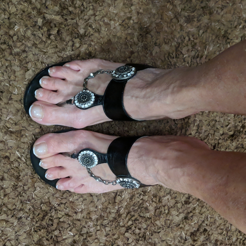 Black jeweled sandals